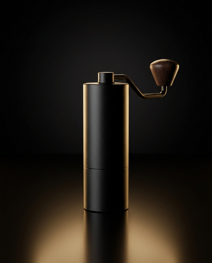 Umbrali Hand Grinder, matte black studio shot